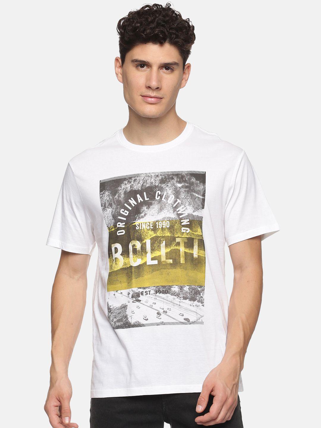 bollti graphic printed round neck cotton t-shirt