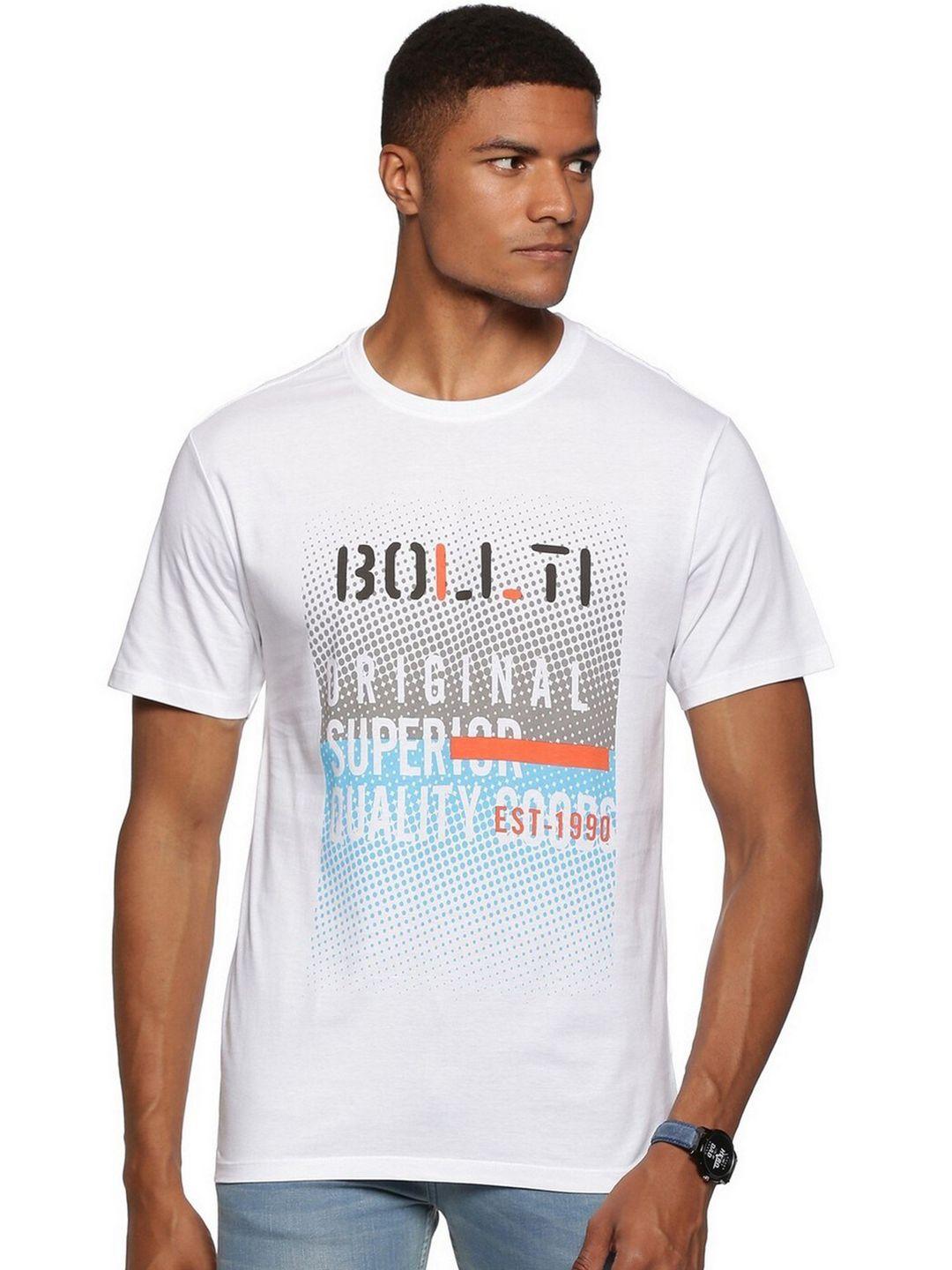 bollti typography printed pure cotton casual t-shirt