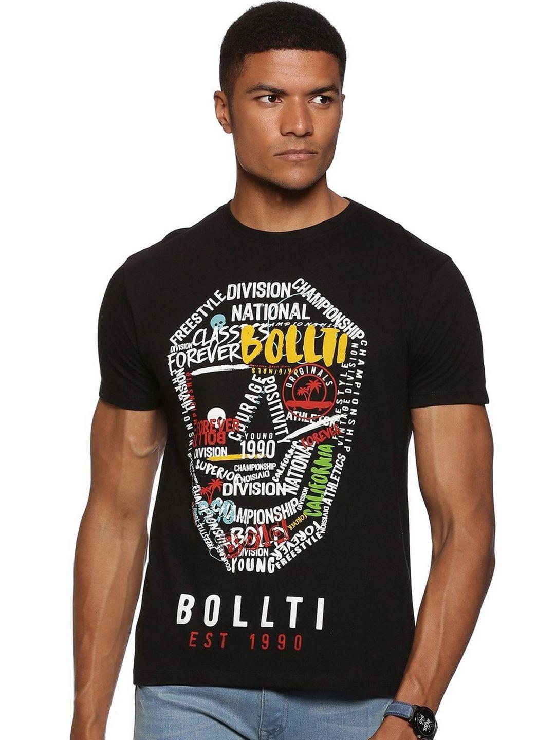 bollti typography printed round neck cotton t-shirt