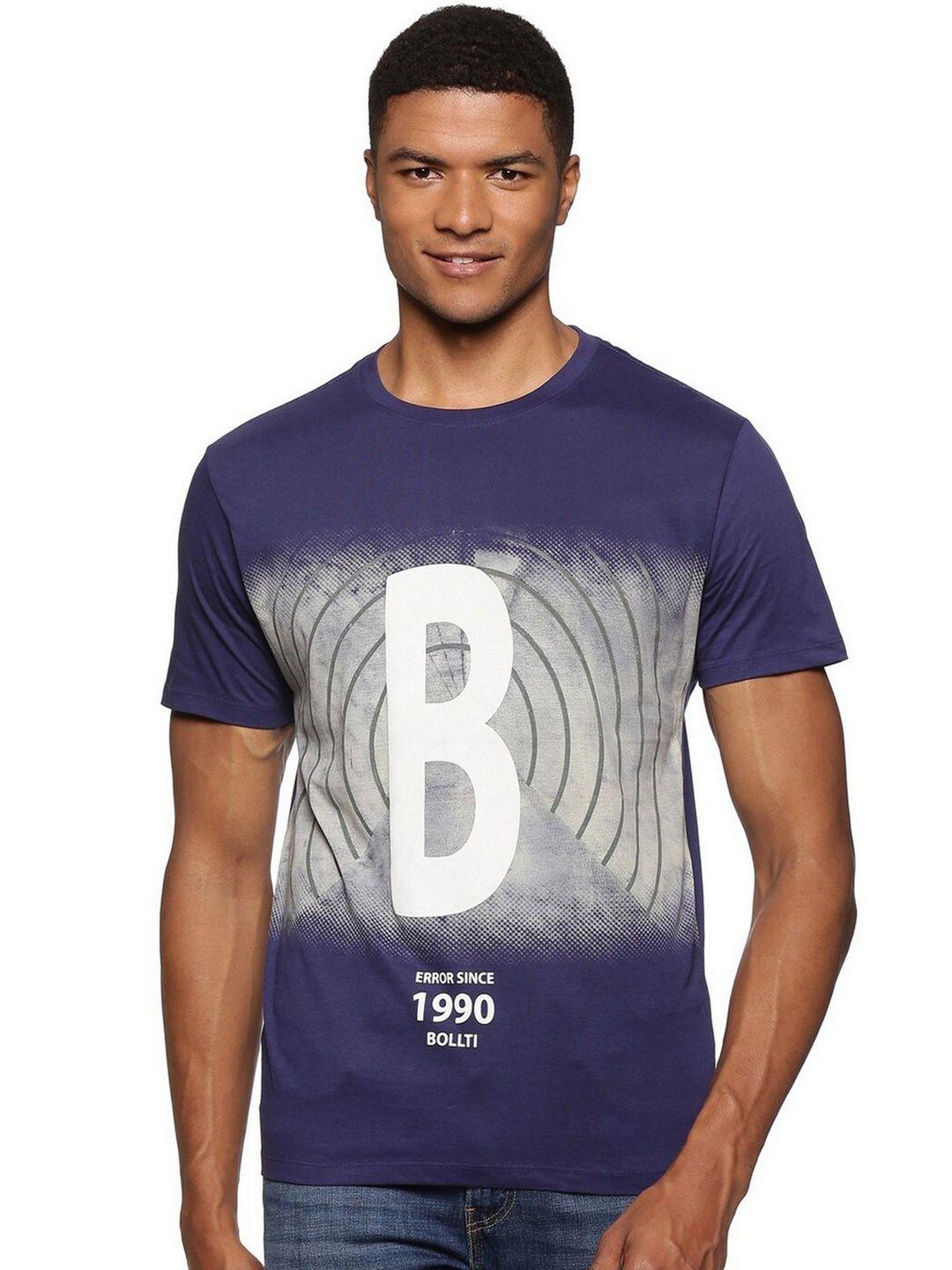 bollti typography printed round neck cotton t-shirt