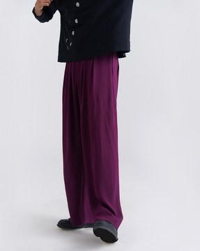 bollywood relaxed fit pleated trousers