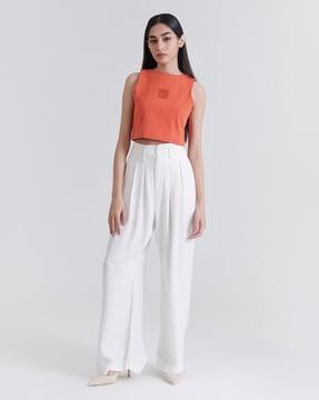 bollywood relaxed fit pleated trousers