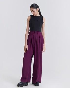 bollywood relaxed fit pleated trousers