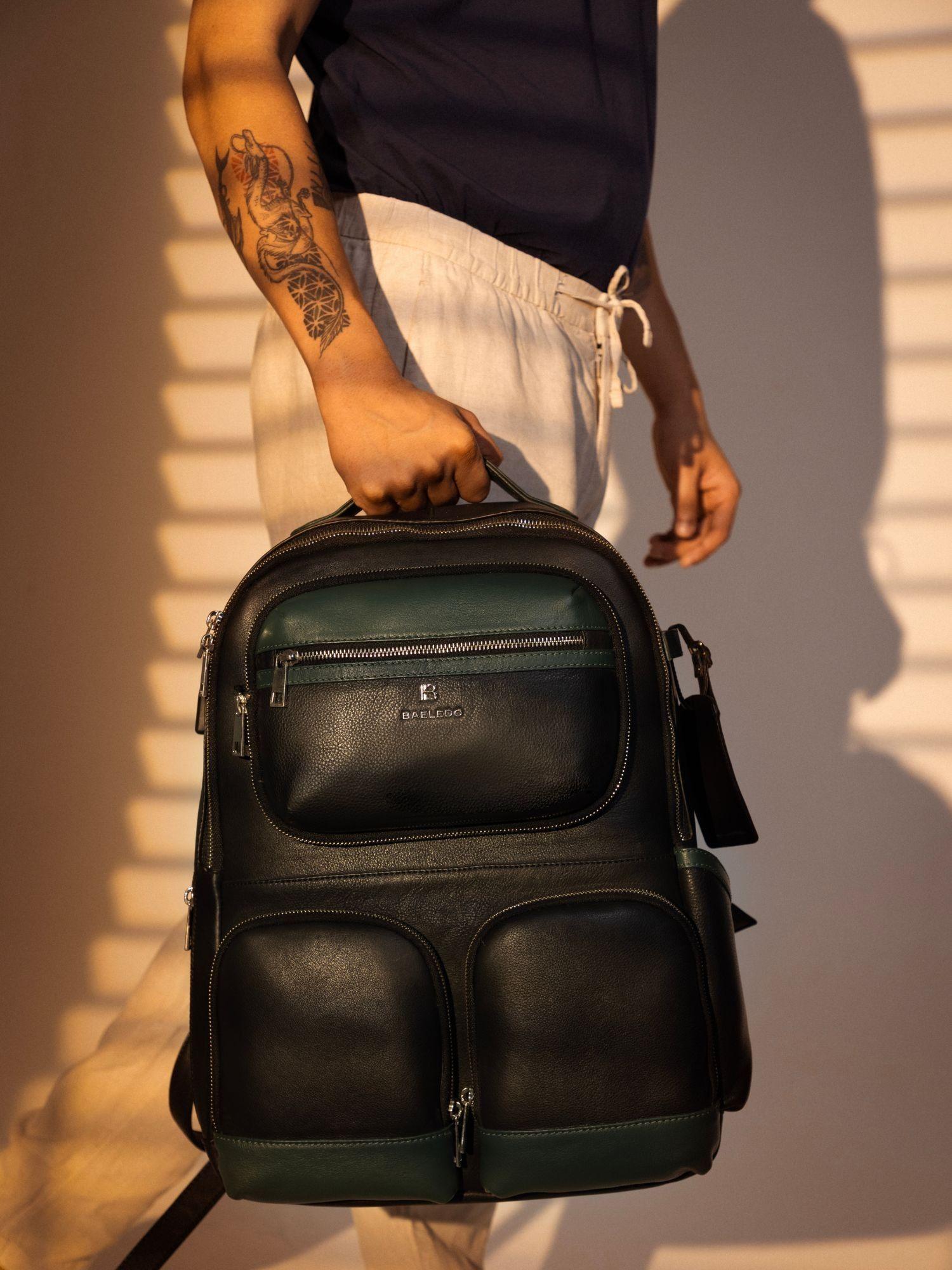 bologna 16 inch laptop leather backpack