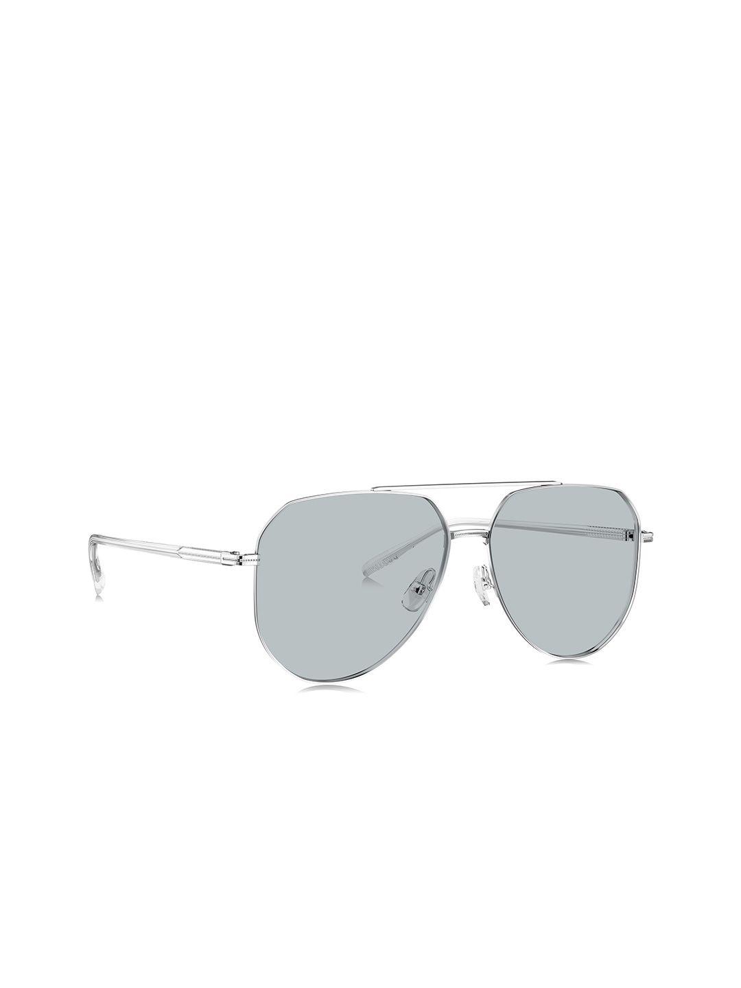 bolon eyewear men grey lens & silver-toned aviator sunglasses bl 7157