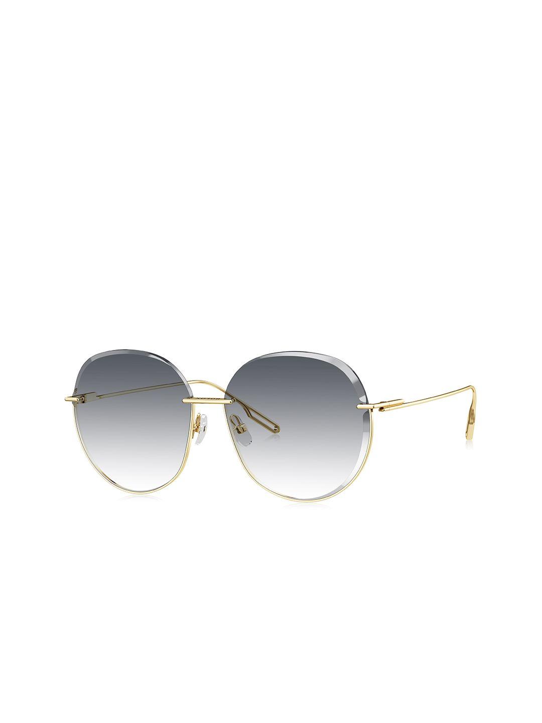 bolon eyewear women grey lens & gold-toned round sunglasses bl 7173-gradient grey