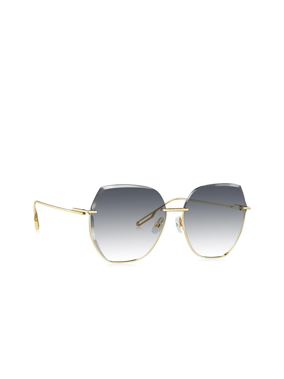 bolon eyewear women grey lens & gold-toned round sunglasses with uv protected lens