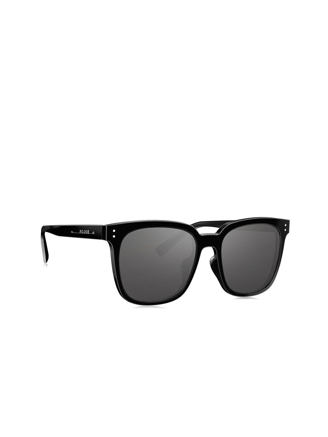 bolon eyewear men black lens & black square sunglasses with polarised lens