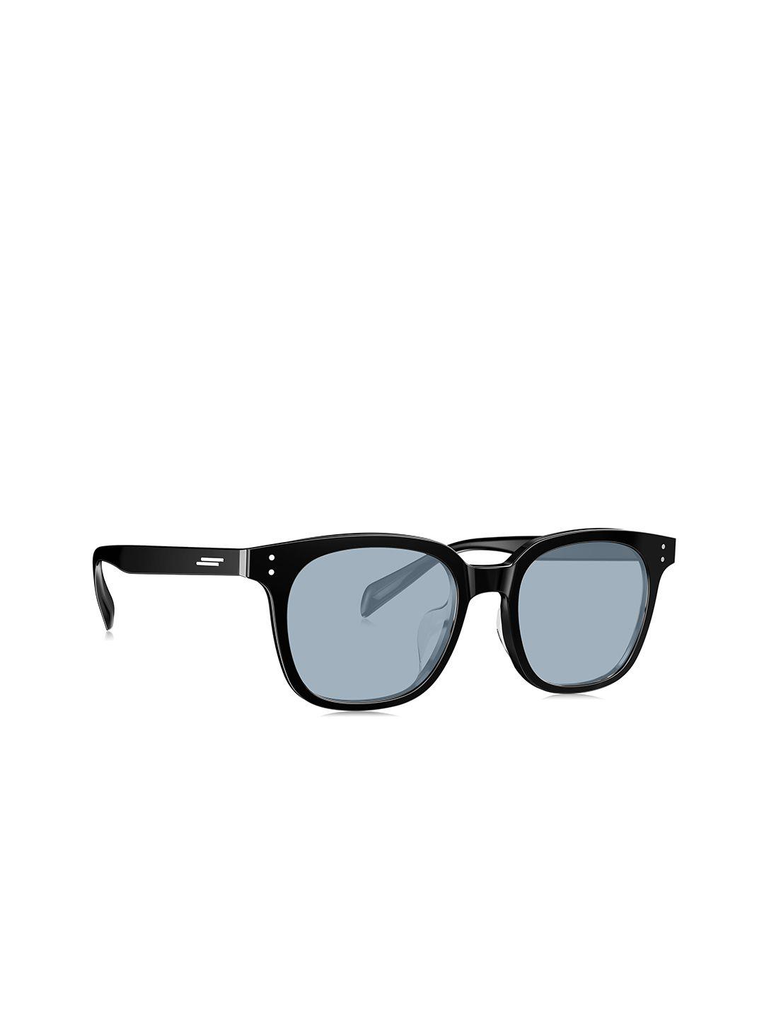 bolon eyewear men grey lens & black square sunglasses with uv protected lens