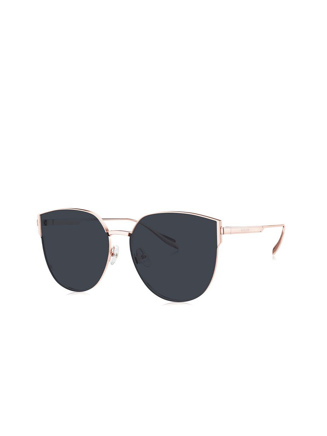 bolon eyewear women purple lens & rose gold-toned cateye sunglasses with polarised lens