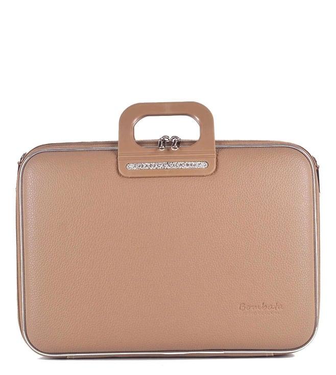 bombata brera taupe 17" laptop briefcase