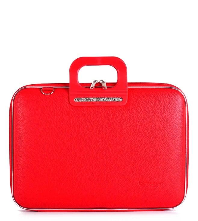 bombata firenze classic red 13" laptop briefcase