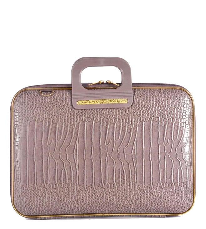 bombata gold cocco arezzo taupe 15" laptop briefcase