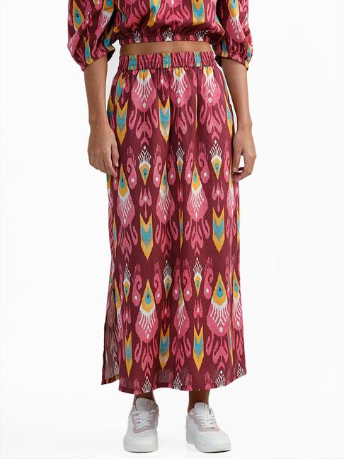 bombay paisley by westside fuchsia ethnic printed lola skirts
