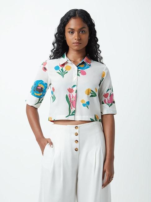 bombay paisley by westside multicolour printed crop top