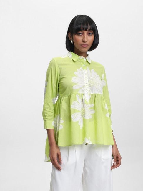 bombay paisley by westside printed green top