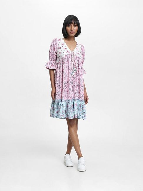bombay paisley by westside printed pink dress
