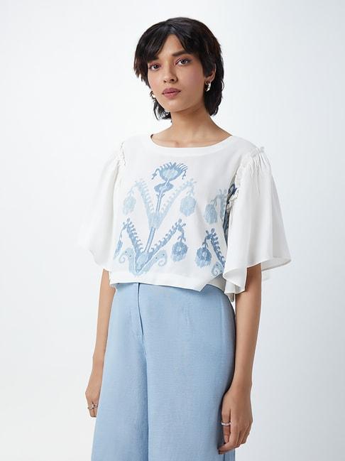bombay paisley by westside white printed top