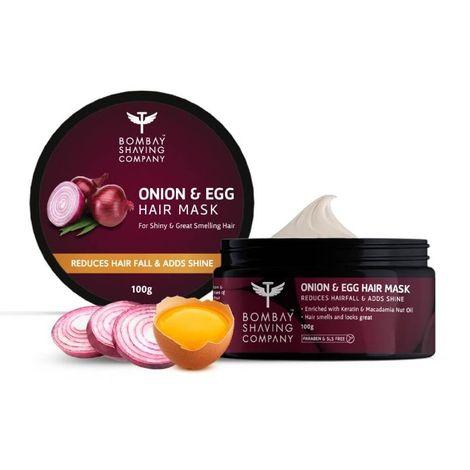 bombay shaving company onion & egg hair mask (100g) | hair fall and breakage control