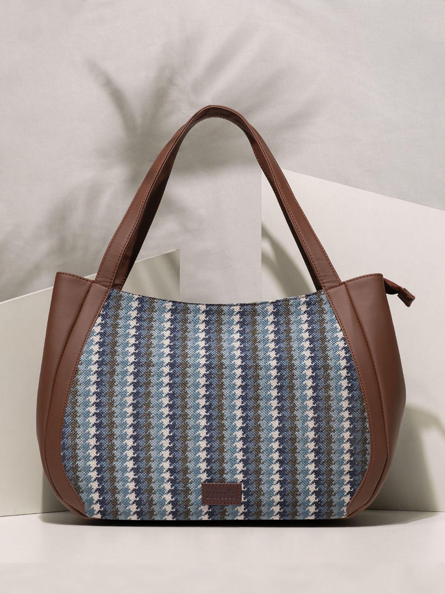 bombay houndstooth luna handbag