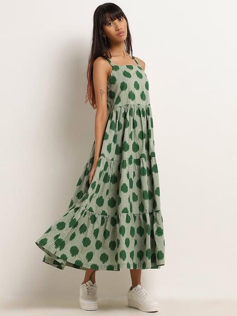 bombay paisley by westside green printed maxi dress