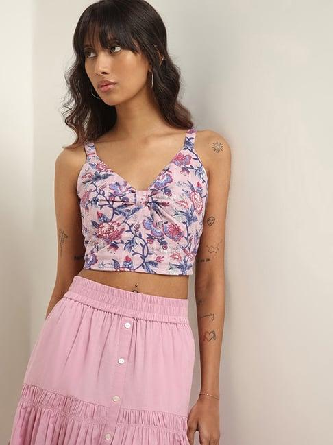 bombay paisley by westside lilac strappy top