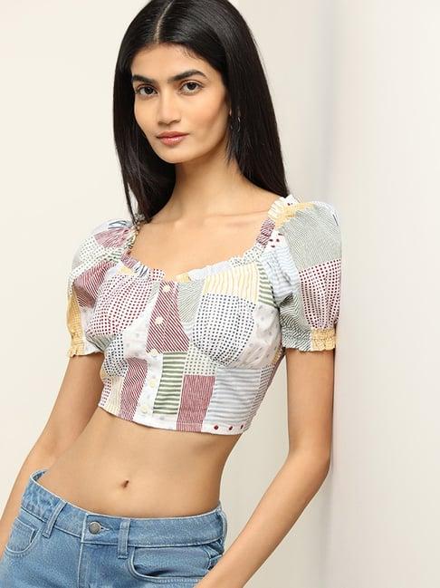 bombay paisley by westside multicolor smocked top