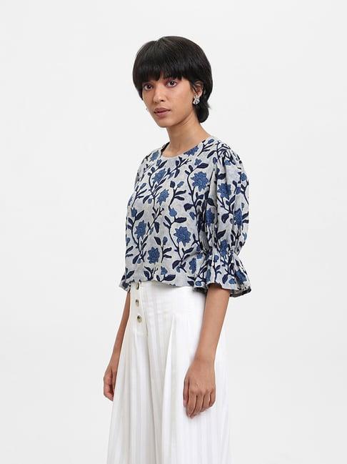 bombay paisley by westside printed indigo top