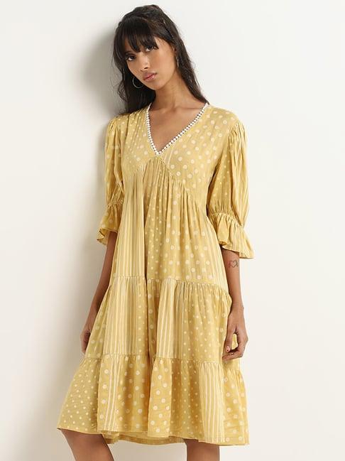 bombay paisley by westside yellow polka dot dress