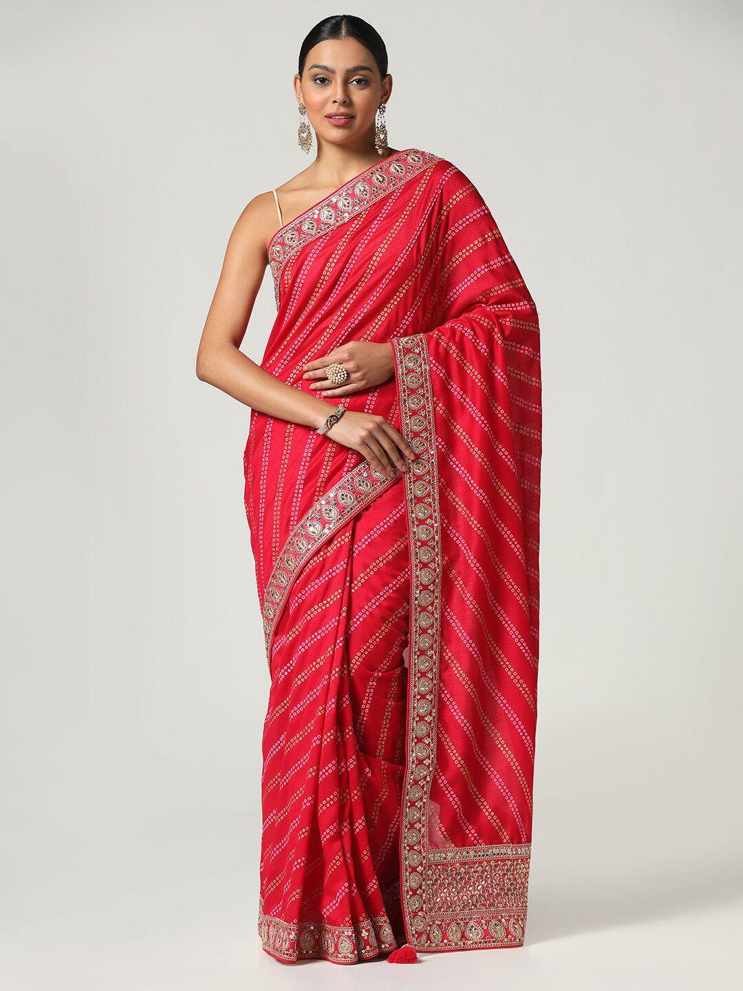 bombay selections bandhani embroidered bandhani saree