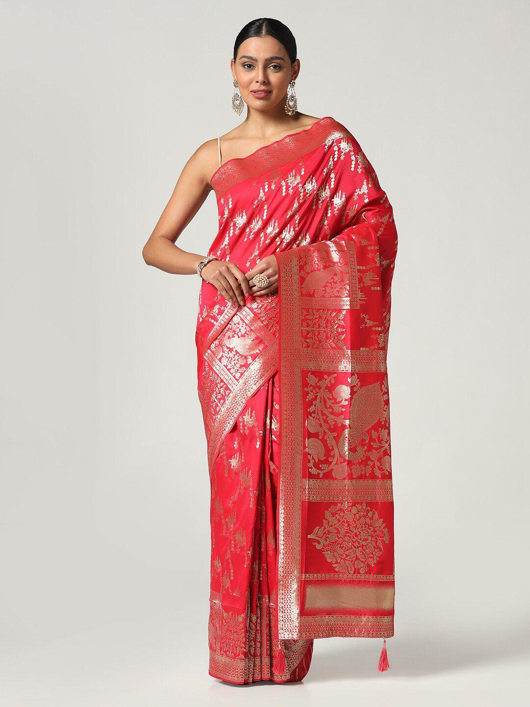 bombay selections woven design zari pure silk banarasi saree