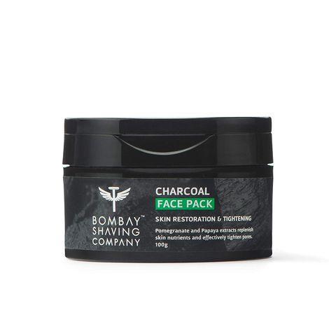 bombay shaving company charcoal face pack, 100g | anti-pollution & anti- blackhead, no parabens, wash off face mask, black