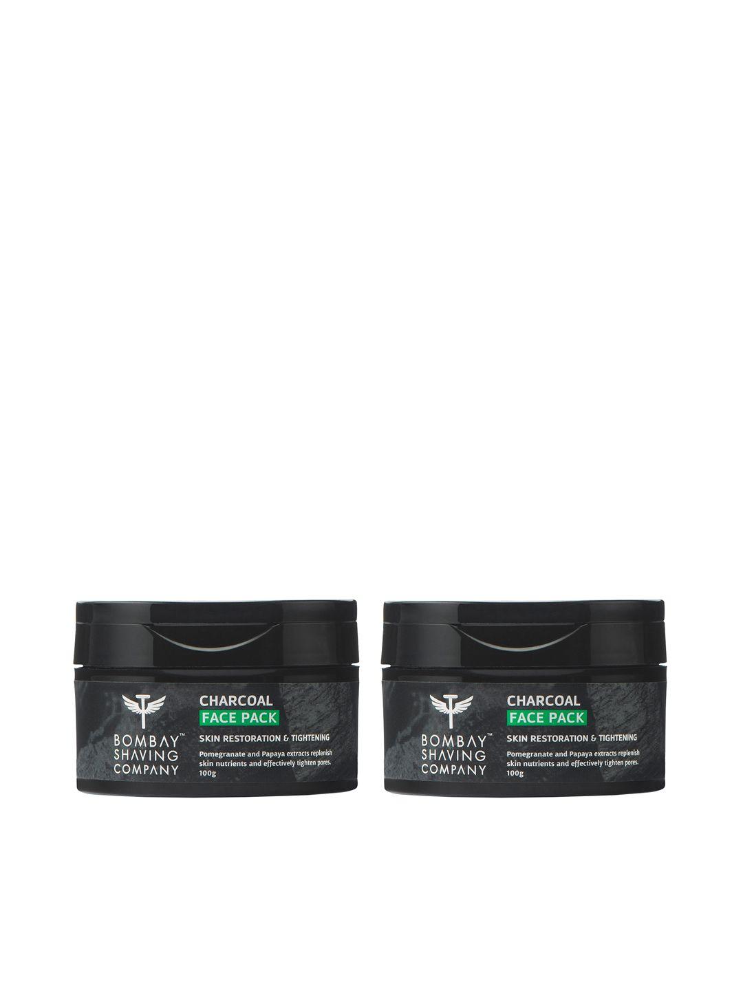 bombay shaving company set of 2 charcoal face packs