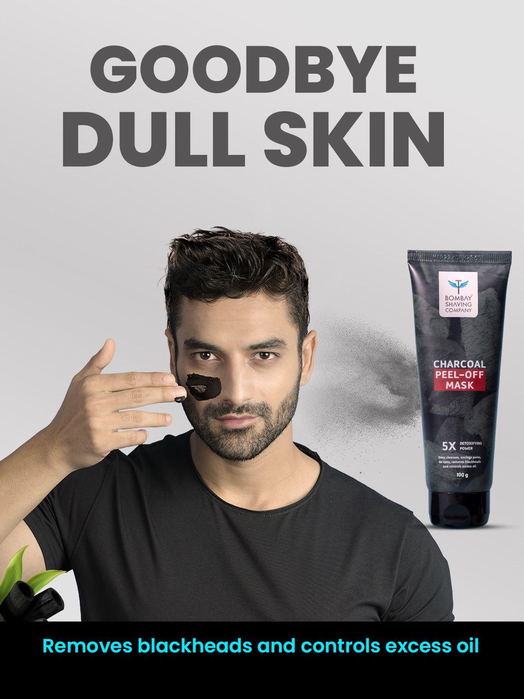 bombay shaving company unisex charcoal peel off mask anti pollution & blackhead removal 100g