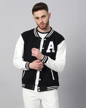 bomber jacket with button-closure