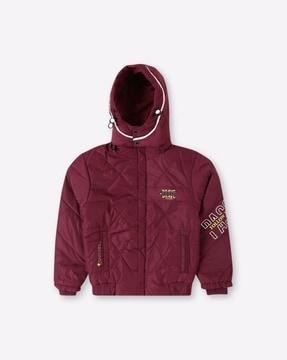 bomber jacket with detachable hood