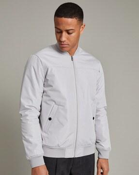 bomber jacket with zip closure