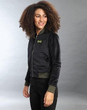 bomber jacket with zip closure