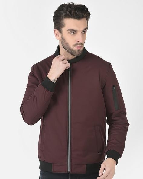 bomber jacket with zip-front