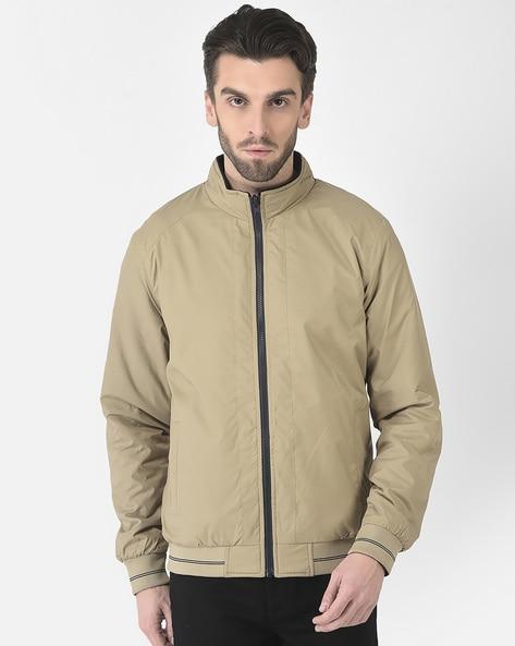 bomber jacket with zip-front