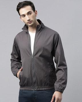 bomber jacket with zip-front