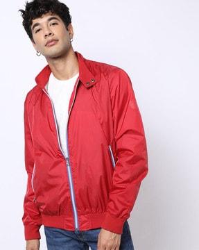 bomber jacket with zipped insert pockets