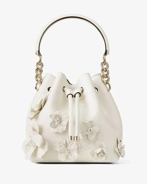 bon bon classic bucket bag with flowers