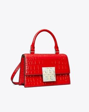 bon bon croc-embossed mini top-handle bag