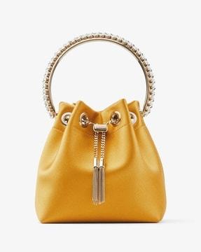 bon bon satin bag with crystal handle