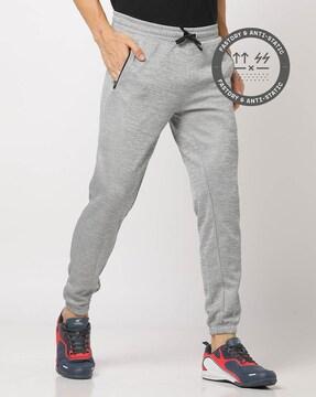 bonded heathered joggers with zip pockets