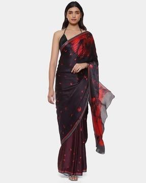 bonfire print saree