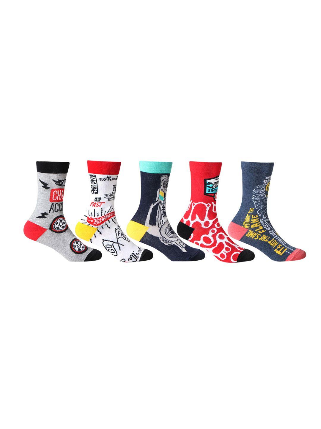 bonjour boys multicoloured pack of 5 printed socks