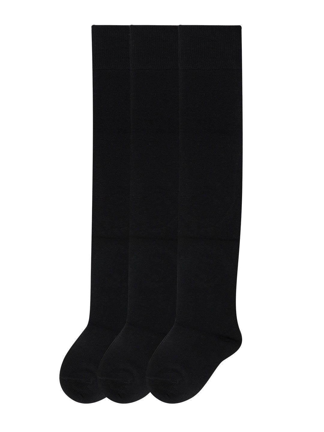 bonjour girls pack of 3 black knee high stockings