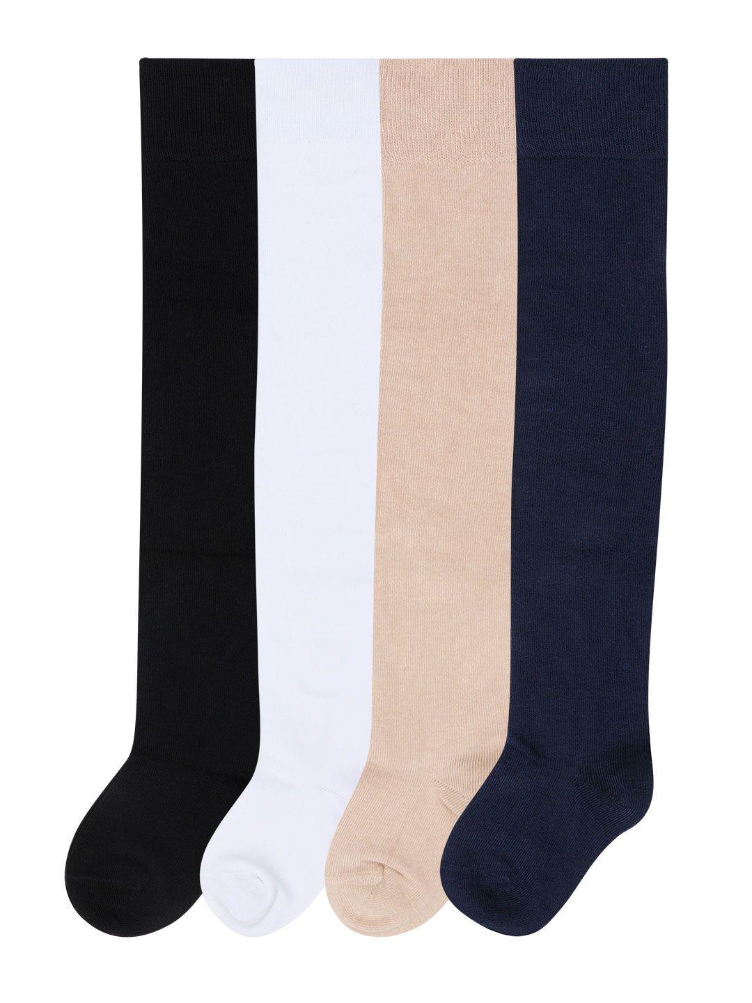 bonjour girls pack of 4 assorted knee high multi-colored stockings 11-13 years